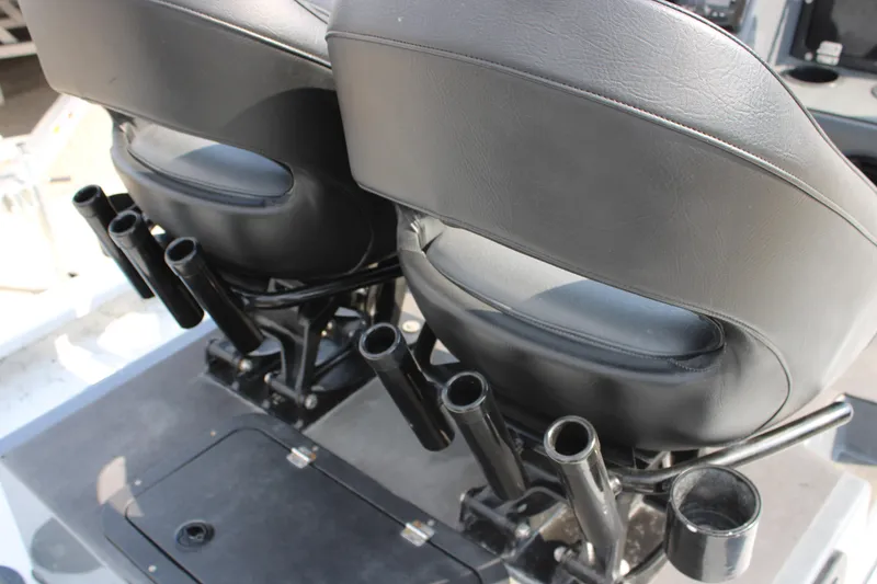 Slide: The Image of 2025 Mamba 24 Cat Classic boat deck with sleek design and modern features. - 11