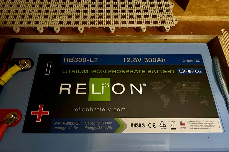 Slide: The Image of Lithium iron phosphate battery in 2015 Jeanneau Sun Odyssey 349 sailboat. - 48