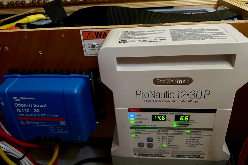 Slide: The Image of Electrical system components on a 2015 Jeanneau Sun Odyssey 349 sailboat. - 50