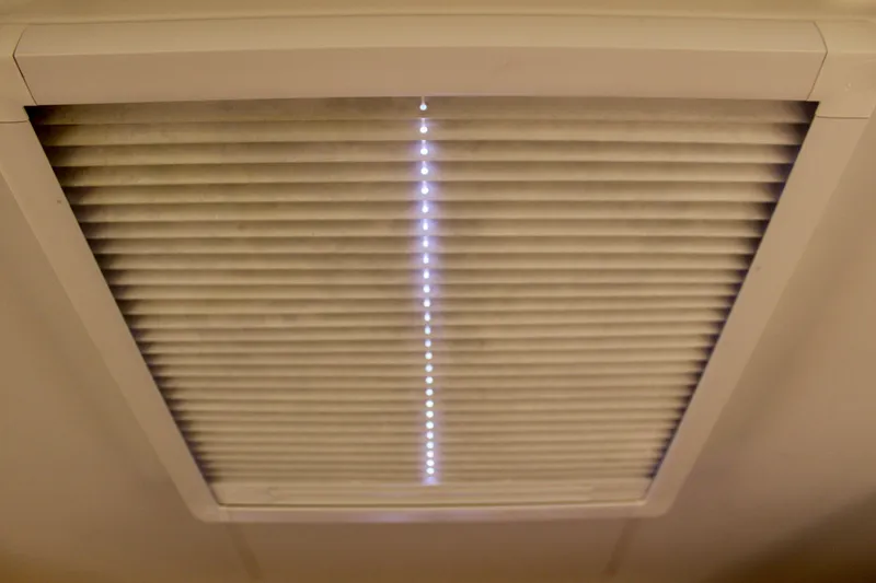 Slide: The Image of Ceiling vent with closed blinds on a 2015 Jeanneau Sun Odyssey 349 yacht. - 68