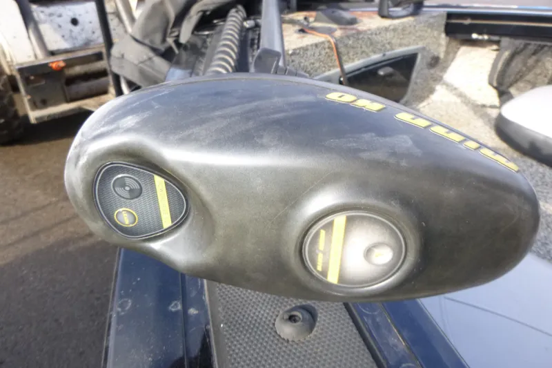 Slide: The Image of Close-up of a 2016 Tracker Targa V-18 WT boat motor component. - 16