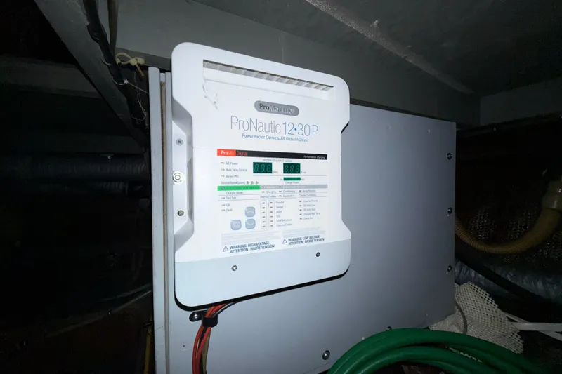 Slide: The Image of ProNautic 12-30P charger installed on 1979 Chris-Craft 350 Catalina boat. - 27
