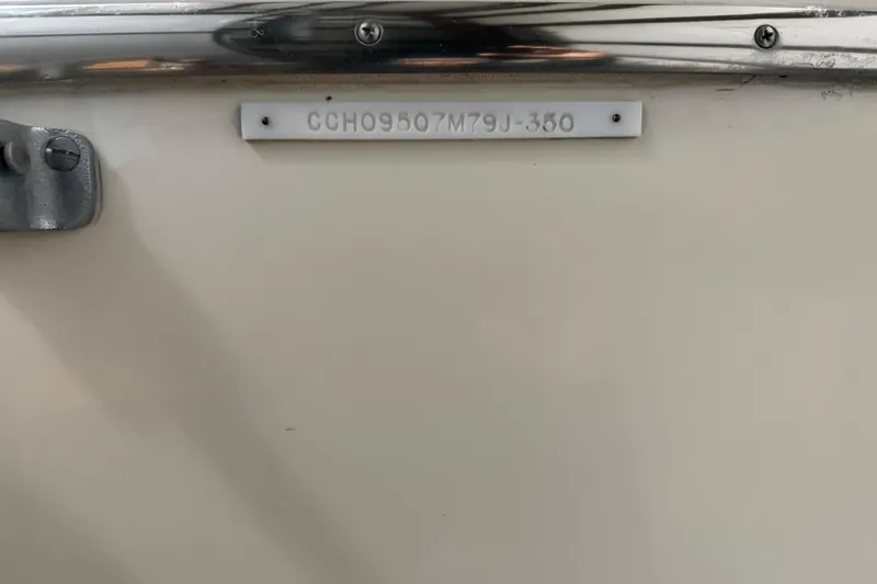 Slide: The Image of 1979 Chris-Craft 350 Catalina hull identification number plate. - 33