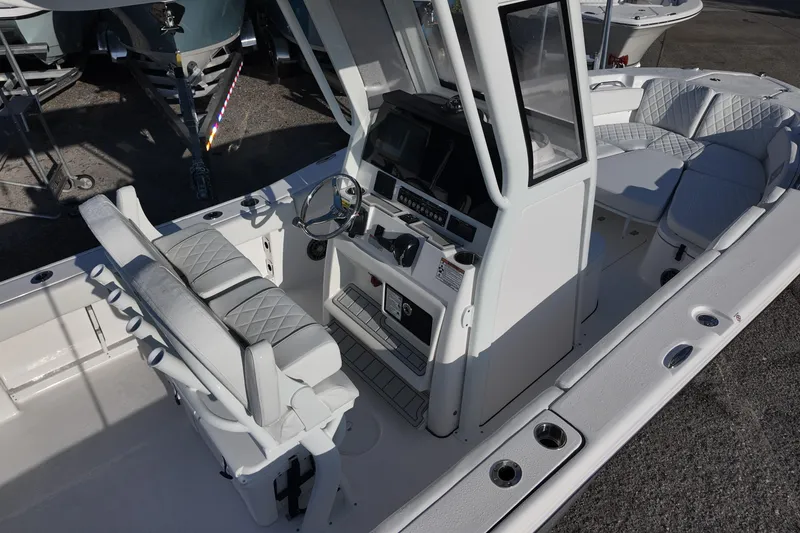 Slide: The Image of 2026 Sea Fox 248 Commander boat interior with modern helm and seating. - 6