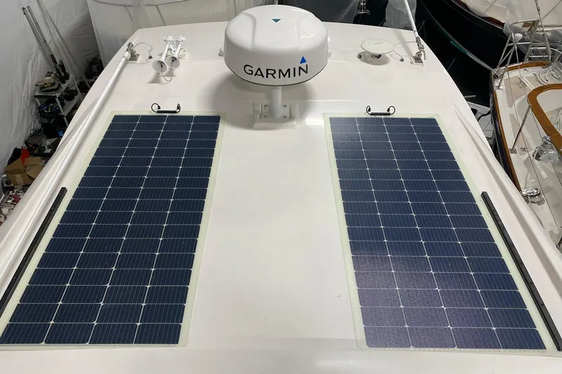 Slide: The Image of 2017 Tiara Yachts C39 Coupe with solar panels and Garmin equipment on the roof. - 20