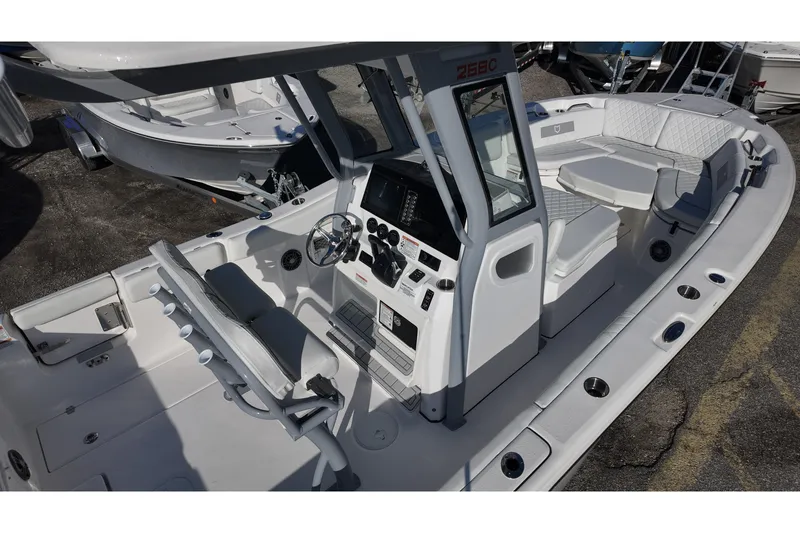 Slide: The Image of 2026 Sea Fox 268 Commander boat interior with helm, seating, and modern controls. - 6