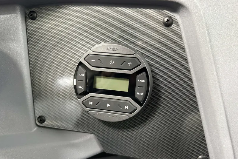 Slide: The Image of Control panel of 2026 Sylvan R-20 LZ DH boat with digital display and buttons. - 12