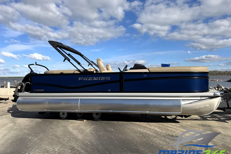 The Image of 2026 Premier 230 SunSation RF pontoon boat on a sunny day by the water. - 0