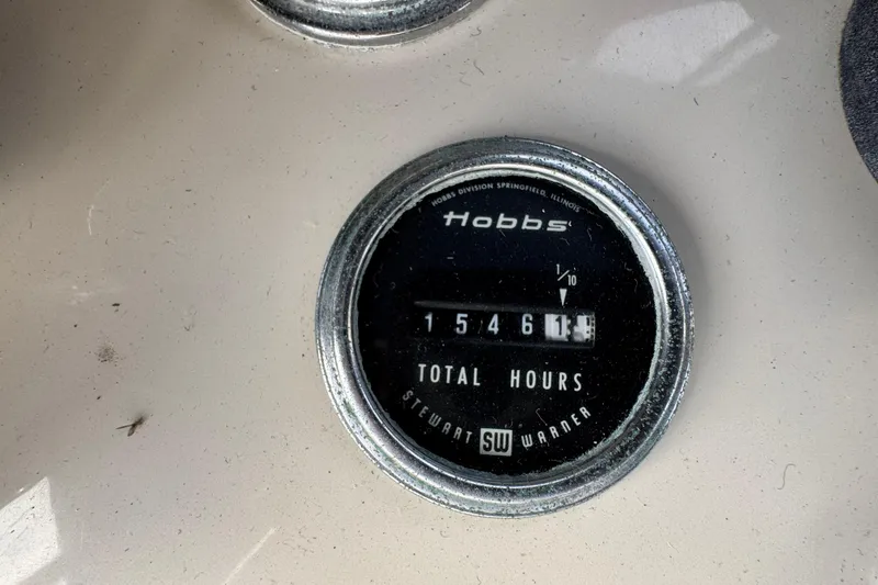 Slide: The Image of Hobbs hour meter showing 1546.1 total hours on 1987 Californian 43 Cockpit MY. - 28
