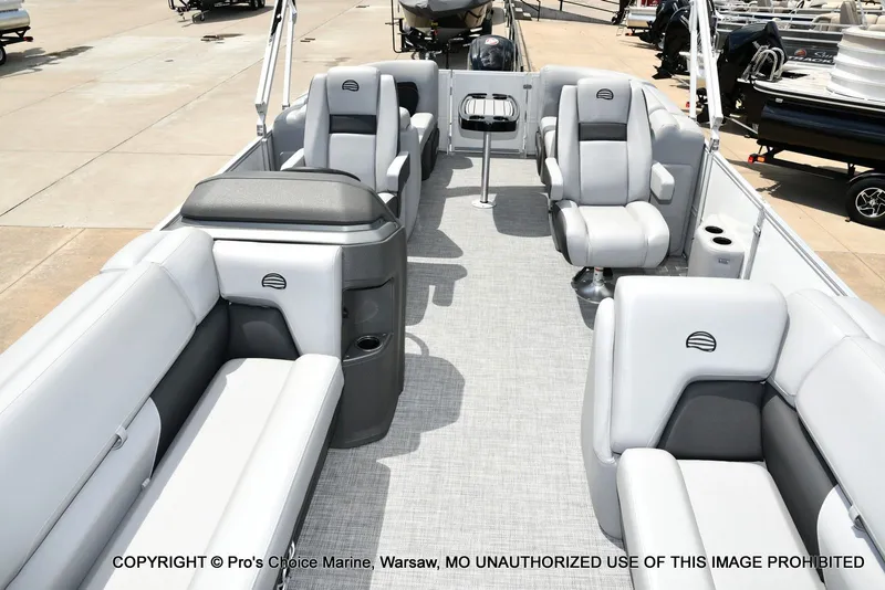 Slide: The Image of Sun Tracker Party Barge 22 DLX w/150 Mercury 4 Stroke 2026 - 18