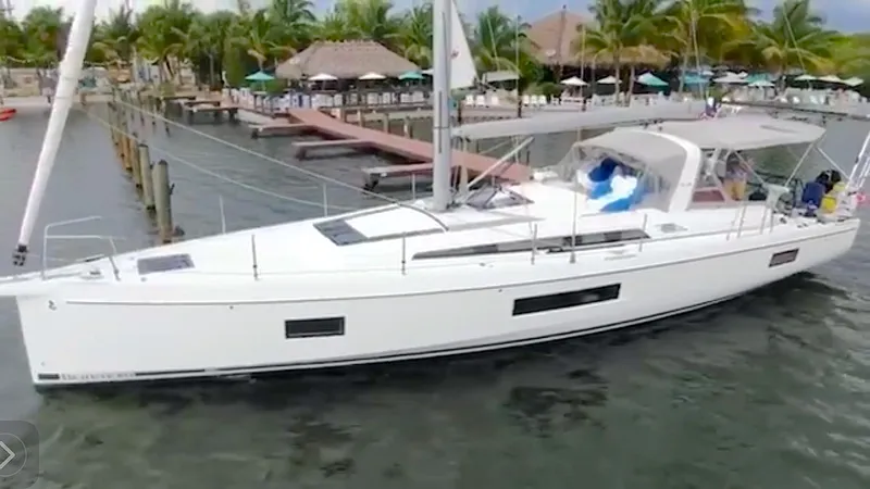 Slide: The Image of 2020 Beneteau 51.1 Port side drone view - 7