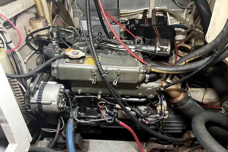 Slide: The Image of 1987 Morgan Classic 41 engine compartment with visible wiring and components. - 16