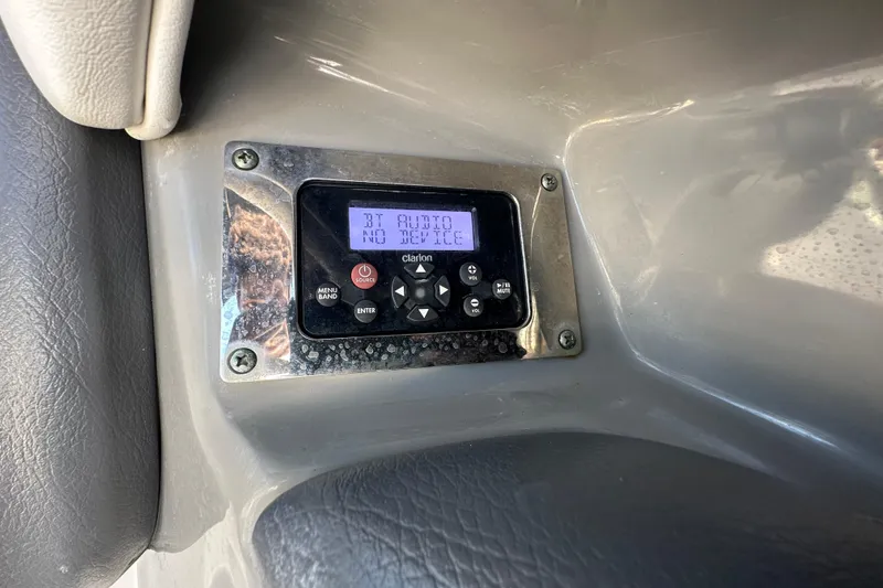 Slide: The Image of Control panel of a 2015 Chaparral 246 boat, displaying "BT Audio No Device." - 23