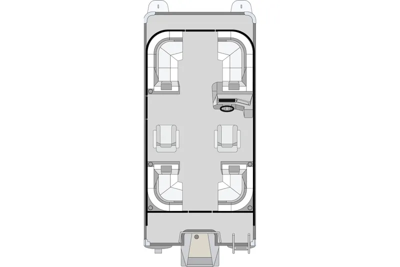 Slide: The Image of Top view of 2024 Qwest 8518 RLS floor plan, featuring seating and layout design. - 10