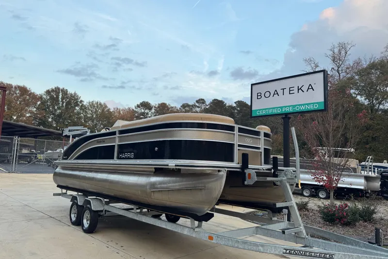 The Image of 2022 Harris Cruiser 230 pontoon boat on trailer at Boateka, certified pre-owned. - 0