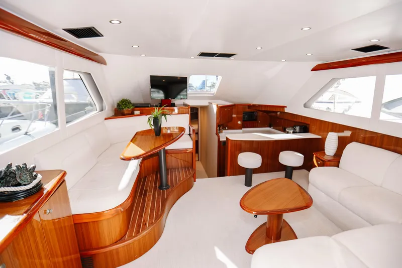 Slide: The Image of Luxurious interior of 2013 Viking 42 Convertible yacht with modern furnishings and elegant design. - 10