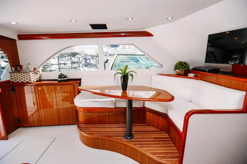 Slide: The Image of Luxurious interior of 2013 Viking 42 Convertible yacht with elegant seating and decor. - 4