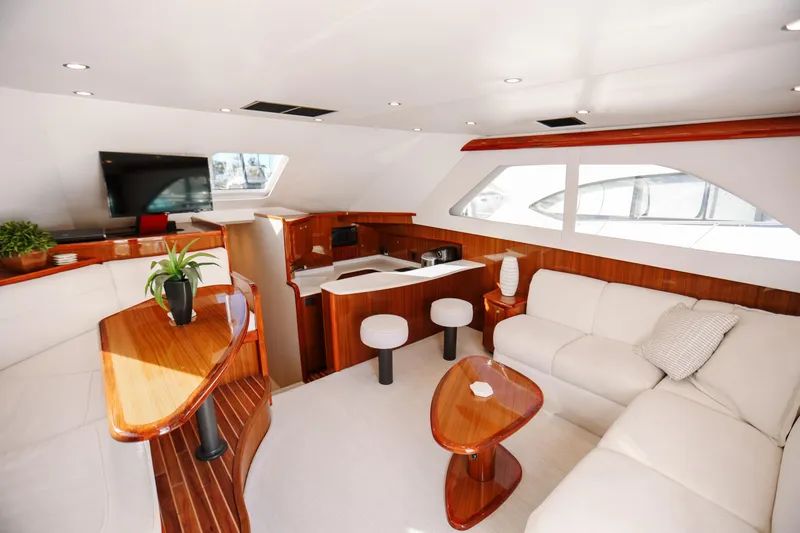 Slide: The Image of Luxurious interior of 2013 Viking 42 Convertible yacht with modern furnishings and elegant design. - 5