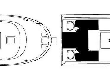 Slide: The Image of 2004 Albin 30 Family Cruiser floor plan, top view, showing cabin layout. - 19