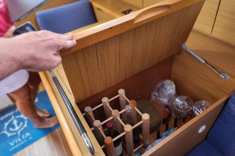 Slide: The Image of Wine storage compartment on 2010 Jeanneau Sun Odyssey 45 DS yacht interior. - 24
