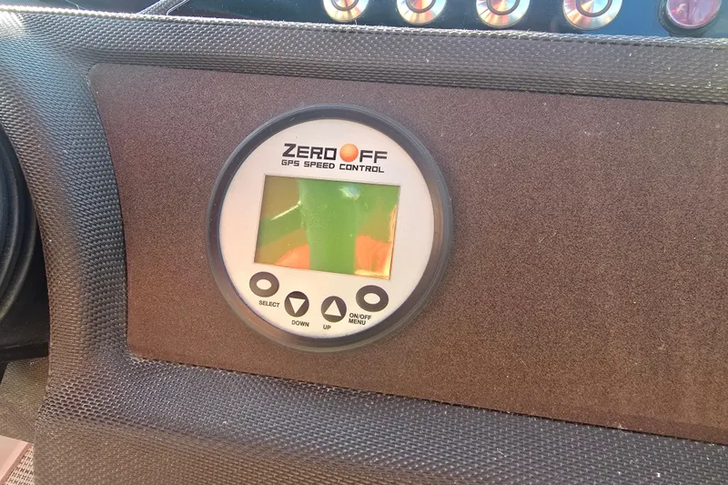 Slide: The Image of 2019 Cobalt R3 Surf dashboard with Zero Off GPS speed control display. - 10