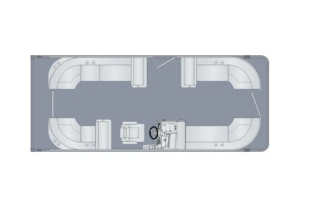 Slide: The Image of Manufacturer Provided Image: Top view of 2023 Harris Cruiser 230 pontoon boat layout. - 16