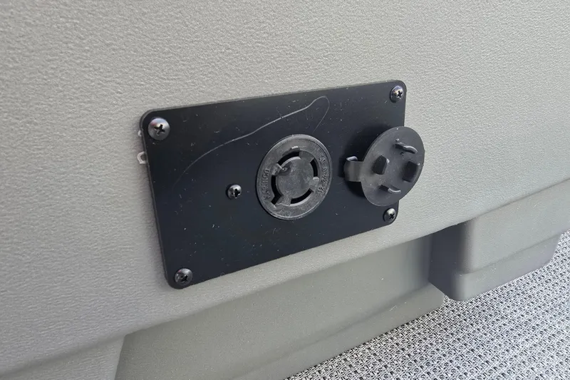 Slide: The Image of 2025 Sylvan Mirage Fish 8522 Party Fish boat power outlet detail. - 13