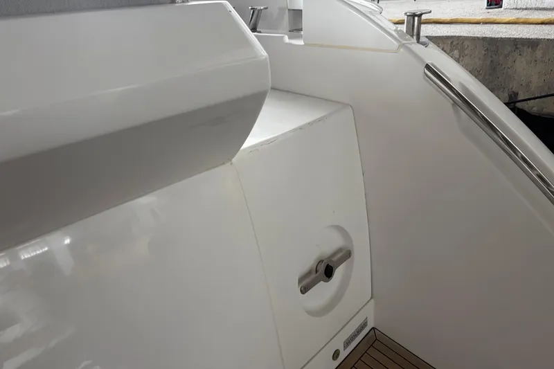 Slide: The Image of Azimut 55 yacht, 2020 model, featuring sleek white exterior and stainless steel railing. - 27
