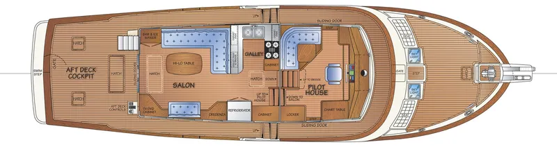 Slide: The Image of Main Deck - Salon Option w/Stbd Settee / Pilothouse - 95