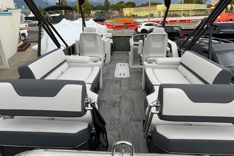Slide: The Image of 2026 Avalon 2385 LSZ QLS boat interior with luxurious seating and modern design. - 3