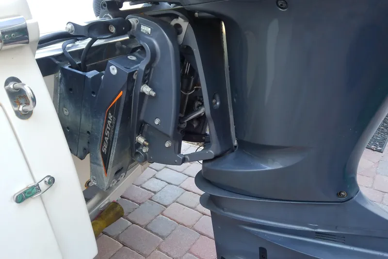 Slide: The Image of 2018 Scout 251 XSS boat with SeaStar hydraulic steering system. - 8