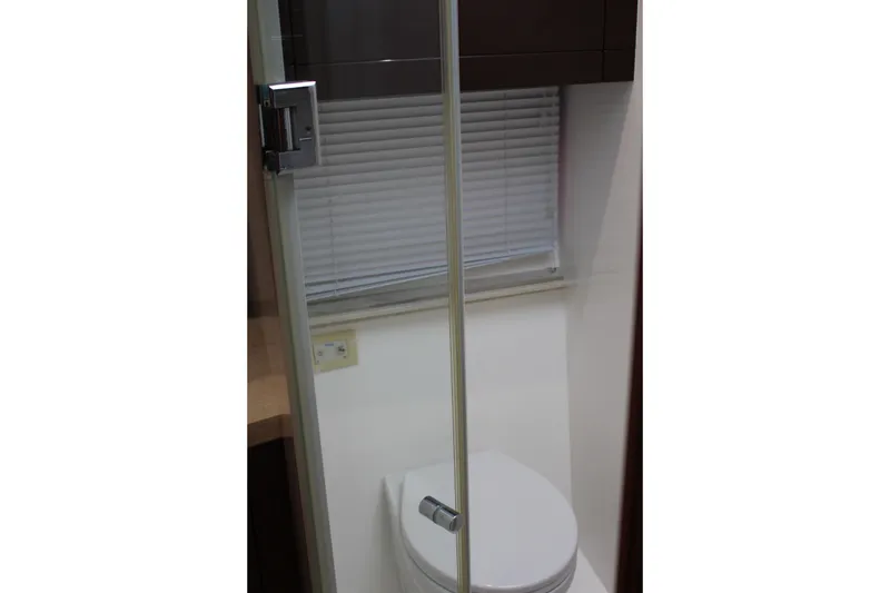 Slide: The Image of Bathroom interior of 2017 Galeon 385 HTS yacht with modern fixtures. - 22