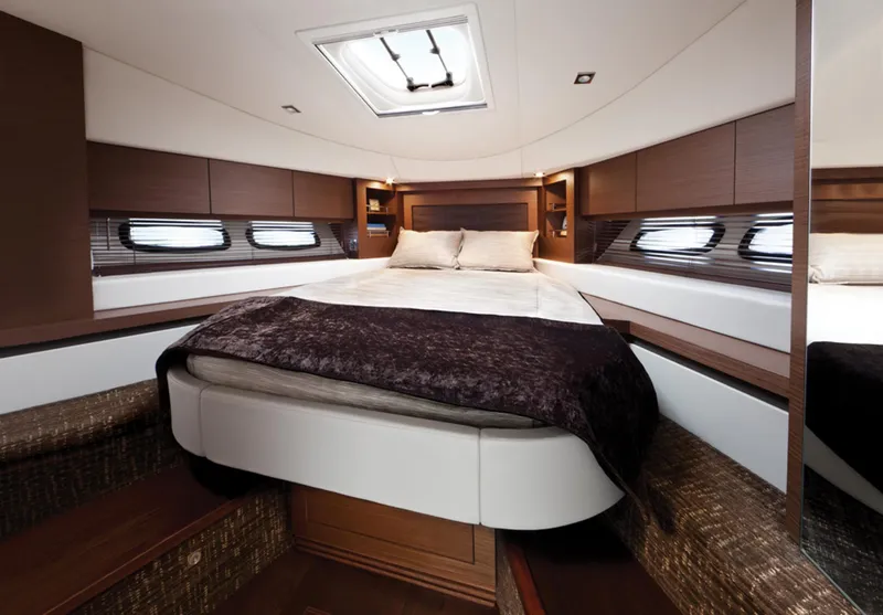 Slide: The Image of Manufacturer Provided Image: Luxurious bedroom interior of 2016 Sea Ray 510 Sundancer yacht with modern design. - 72