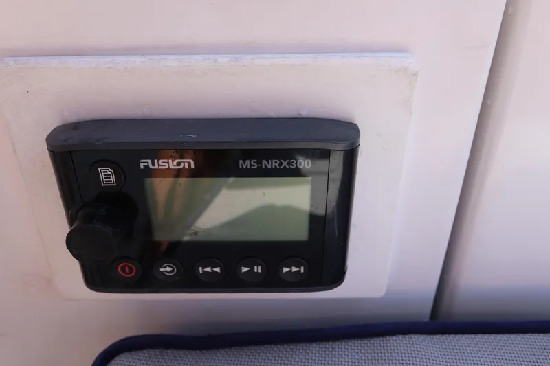 Slide: The Image of Fusion MS-NRX300 marine stereo control on 2011 Catalina 355 yacht. - 41