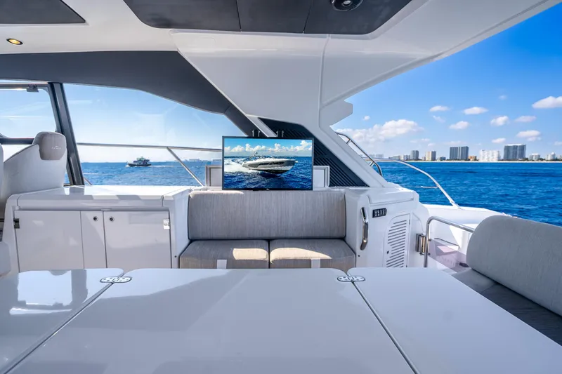 Slide: The Image of Luxurious interior of 2021 Azimut Atlantis 51 yacht with ocean view and modern amenities. - 25