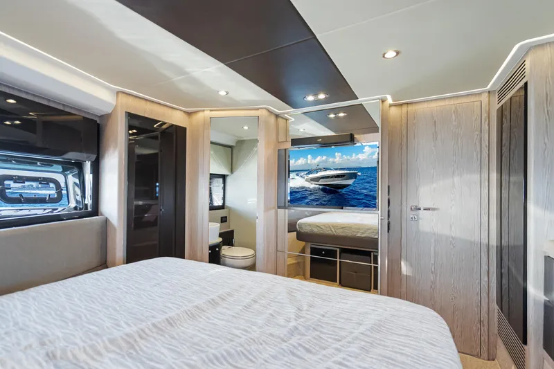 Slide: The Image of Luxurious interior of 2021 Azimut Atlantis 51 yacht with modern design and amenities. - 63