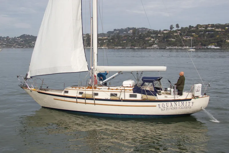 Slide: The Image of 1992 Pacific Seacraft 37 sloop sailing near San Francisco coastline. - 7