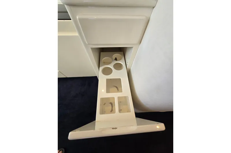 Slide: The Image of Pull-out storage compartment in 1993 Giorgi 46 yacht interior. - 108