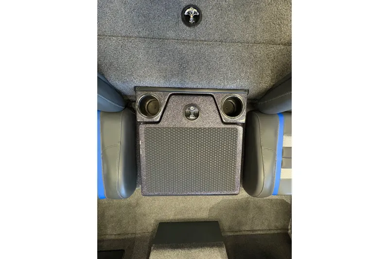 Slide: The Image of 2026 Ranger RT198P boat interior with cup holders and seating. - 15