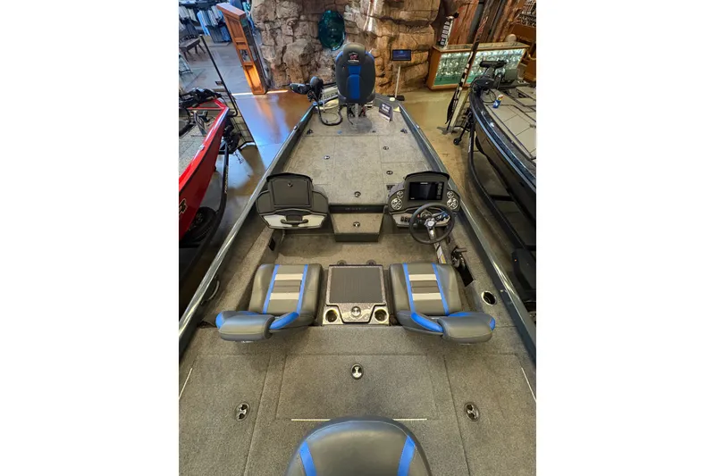 Slide: The Image of 2026 Ranger RT198P fishing boat interior with dual seats and modern dashboard. - 8