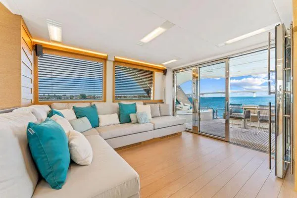 Slide: The Image of Luxurious interior of 2018 Monte Carlo Yachts MCY 70 with ocean view. - 40