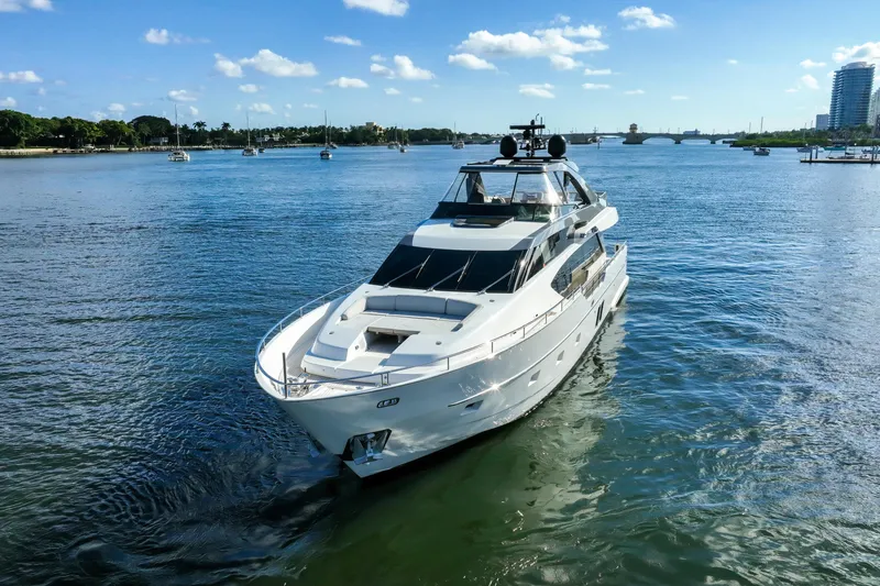 Slide: The Image of Luxury 2016 Sanlorenzo SL86 yacht cruising on a sunny day. - 3