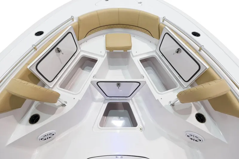 Slide: The Image of Manufacturer Provided Image: 2021 Sportsman Open 242 Center Console boat interior with storage compartments and seating. - 28