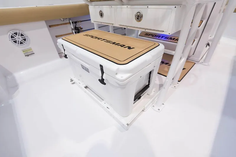 Slide: The Image of Manufacturer Provided Image: 2021 Sportsman Open 242 Center Console boat interior with cooler and storage. - 34