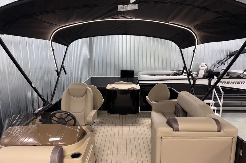 Slide: The Image of 2026 Sylvan Mirage 8520 Party Fish pontoon boat with spacious seating and canopy. - 27