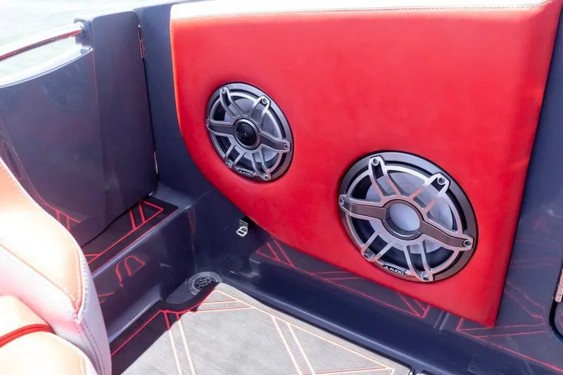 Slide: The Image of Red interior speakers on 2022 Deep Impact 399 Sport boat. - 44