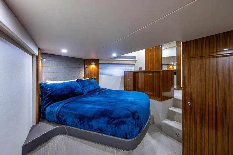 Slide: The Image of Luxurious interior of 2018 Maritimo M54 yacht with wooden cabinetry and modern design. - 69