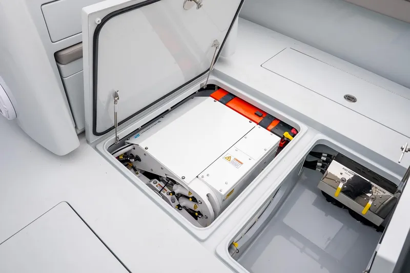 Slide: The Image of 2023 Valhalla Boatworks V-33 engine compartment with advanced equipment. - 10