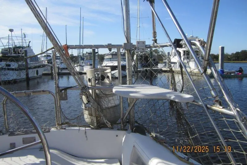 Slide: The Image of Catalina 30 MkII sailboat docked at marina, view from cockpit, sunny day. - 21