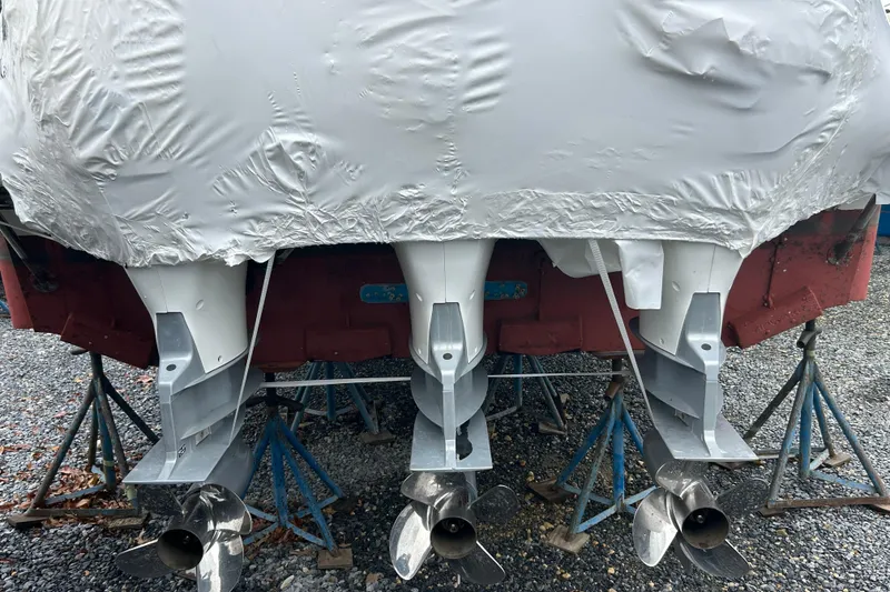 Slide: The Image of 2023 Back Cove 39O boat with triple V10 Mercury Verados - 8